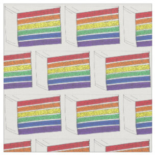 Gay Pride Rainbow Layer Wedding Cake Slice LGBTQ Fabric