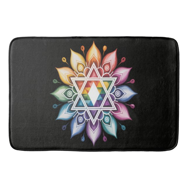 Gay Pride Rainbow LGBT Bath Mat (Front)