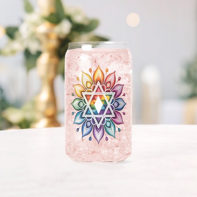 Gay Pride Rainbow LGBT Can Glass (Insitu (Wedding))