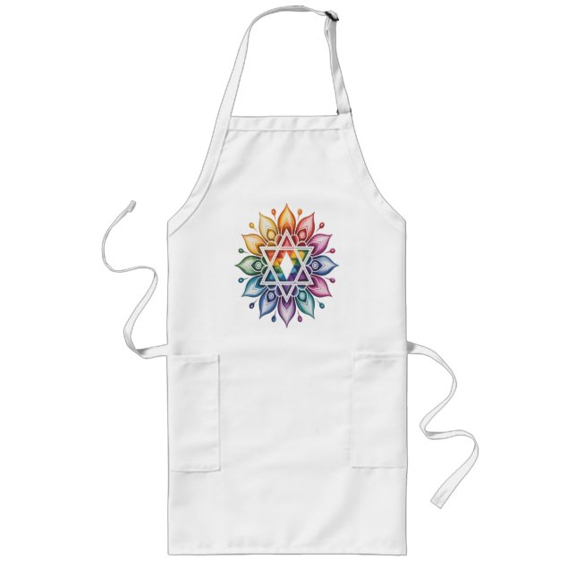 Gay Pride Rainbow LGBT Long Apron (Front)