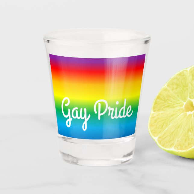 Gay Pride Rainbow LGBT Shot Glass (Front)