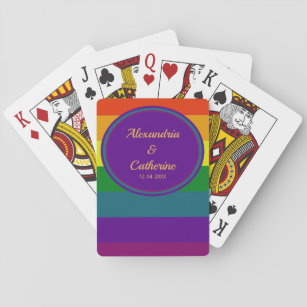 Gay Pride Rainbow LGBTQ Flag Love Is Love Playing Cards