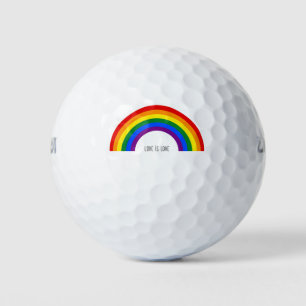 Gay Pride Rainbow. Love is Love. Golf Balls