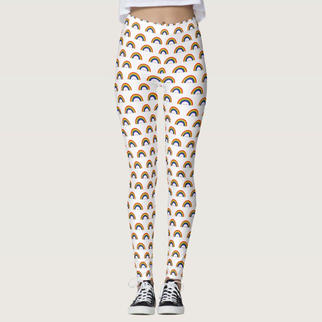 Gay Pride Rainbow. Love is Love. Leggings (Front)