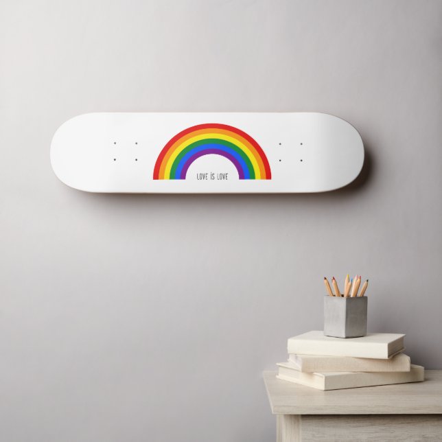 Gay Pride Rainbow. Love is Love. Skateboard (Wall Art (Horz))