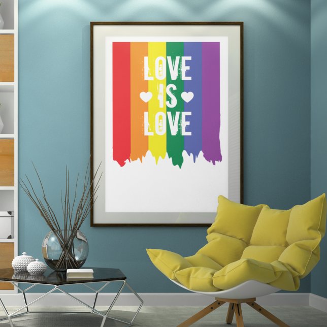 Gay Pride Rainbow Paint Love Is Love Flag Poster (Creator Uploaded)