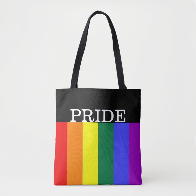 Gay Pride Rainbow Personalised Tote Bag (Front)