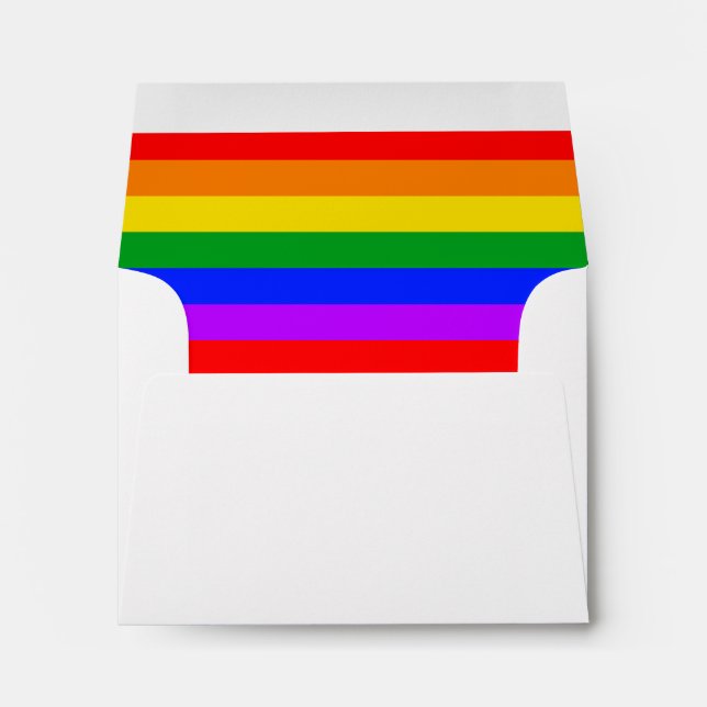 Gay Pride Rainbow Rehearsal Dinner Invitation Envelope (Back (Bottom))