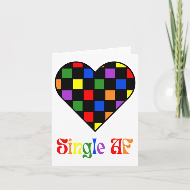 Gay Pride Rainbow Single Af Valentines Day Sarcas  Card (Front)