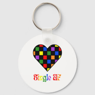 Gay Pride Rainbow Single Af Valentines Day Sarcas Key Ring