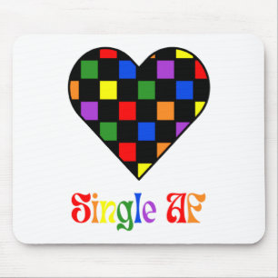 Gay Pride Rainbow Single Af Valentines Day Sarcas Mouse Pad