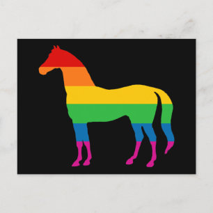 Gay Pride Rainbow Stripe Horse Postcard