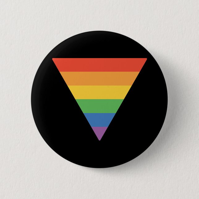 Gay Pride Rainbow Triangle 6 Cm Round Badge (Front)