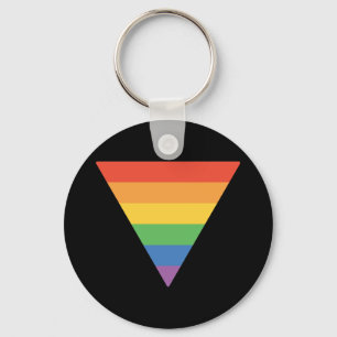 Gay Pride Rainbow Triangle Key Ring