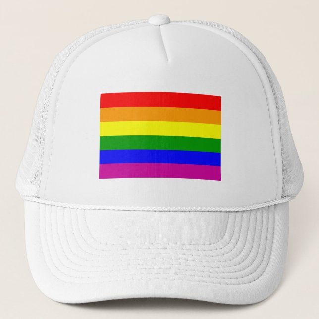 Gay Pride Rainbow Trucker Hat (Front)
