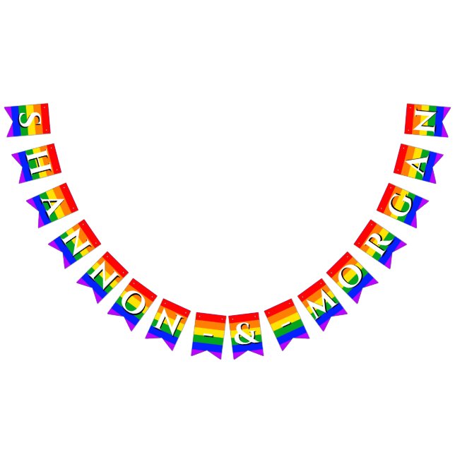 Gay Pride Rainbow Wedding Bunting (All)