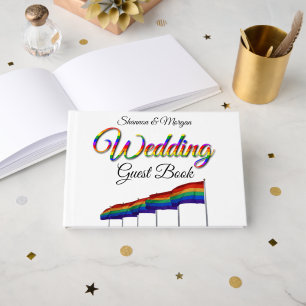 Gay Pride Rainbow Wedding Guest Book