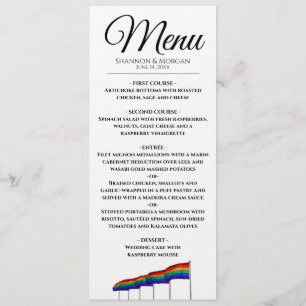 Gay Pride Rainbow Wedding Menu