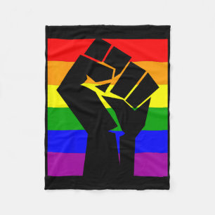 Gay Pride Resist Fist Rainbow Flag Lgbtq Shirt 1  Fleece Blanket
