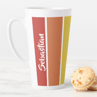 Gay Pride Retro Rainbow Personalised Latte Mug