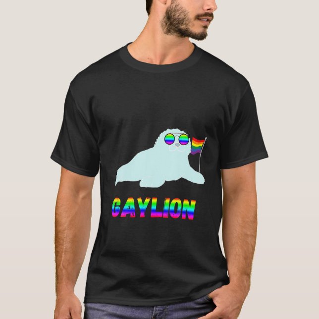 Gay Pride Sea Lion Rainbow Seal LGBT Bi Gender Sup T-Shirt (Front)