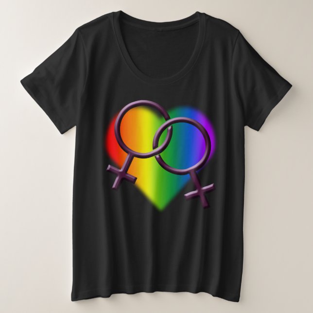 Gay Pride Shirt Plus Size Rainbow Love Shirt (Design Front)