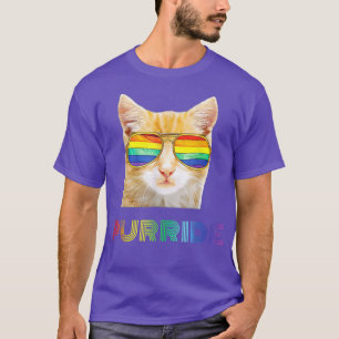 Gay Pride Shirts for Women Men LGBT Cat Gifts Purr