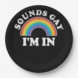 Gay Pride Shirts Men Women LGBT Rainbow Sounds Gay Paper Plate