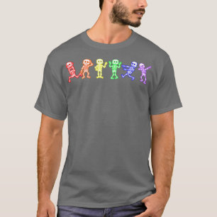 Gay Pride Skeleton LGBT Rainbow Ally Funny Cute Em T-Shirt