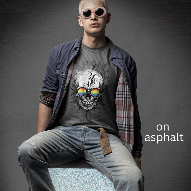 Gay Pride Skull Rainbow Sunglasses Skater Grunge T-Shirt (Creator Uploaded)