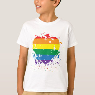 Gay-Pride-Splatter-Heart T-Shirt