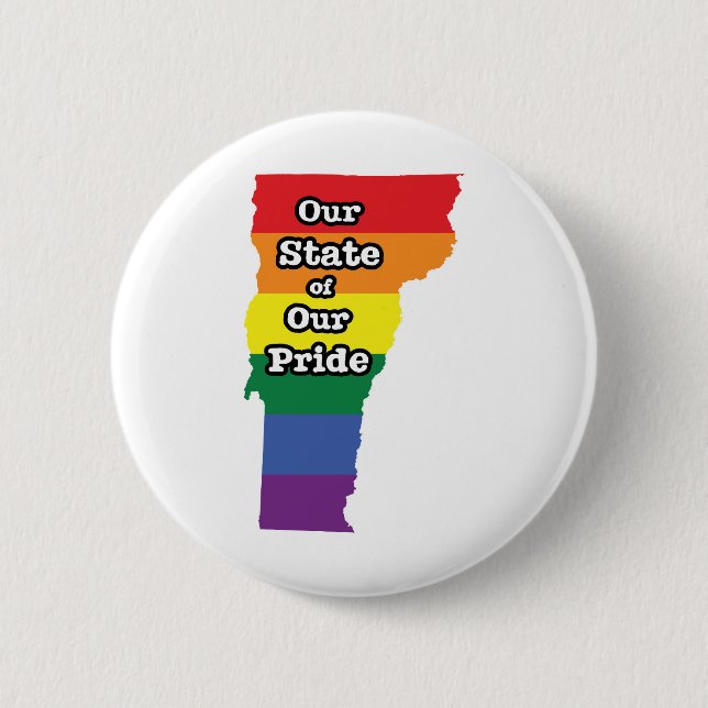 Gay Pride State | Vermont 6 Cm Round Badge (Front)