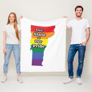 Gay Pride State   Vermont Fleece Blanket