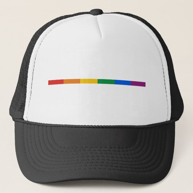 Gay Pride Stripe Trucker Hat (Front)