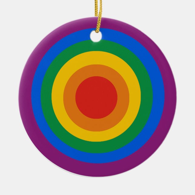 Gay Pride T-shirt Ceramic Tree Decoration (Front)