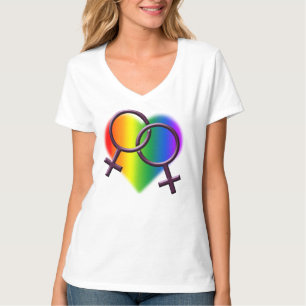 Gay Pride T-shirts Women's Lesbian Love Shirts