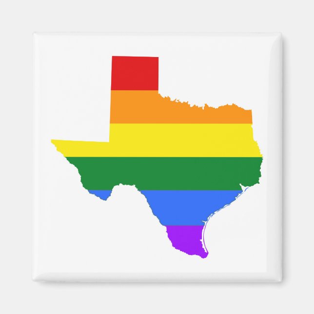 Gay Pride | Texas Rainbow Magnet (Front)