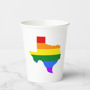 Gay Pride   Texas Rainbow Paper Cups