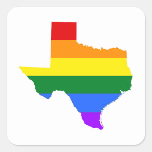 Gay Pride   Texas Rainbow Square Sticker