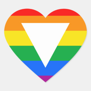 Gay Pride Triangle Design Heart Sticker