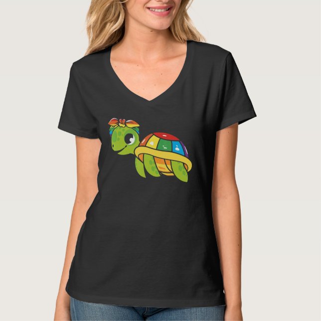 Gay Pride Turtle LGBT Q Cute Animal Rainbow Pride  T-Shirt (Front)
