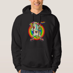 Gay Pride Unicorn Dotting LGBTQ Rainbow Hoodie