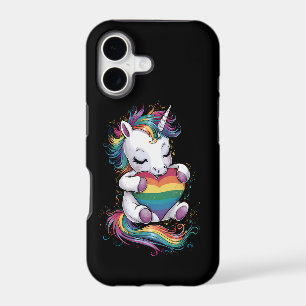 Gay Pride Unicorn Heart Rainbow Flag Lgbt