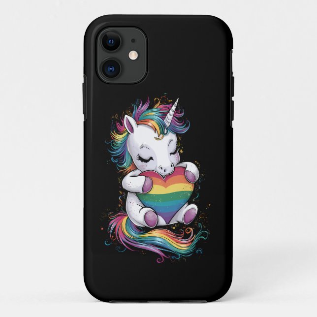 Gay Pride Unicorn Heart Rainbow Flag Lgbt  Case-Mate iPhone Case (Back)