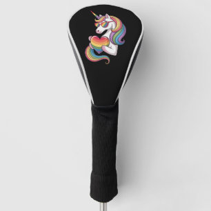 Gay Pride Unicorn Heart Rainbow Flag LGBT Golf Head Cover