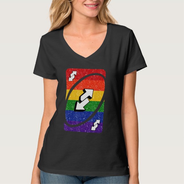 Gay Pride Uno Card T-Shirt (Front)