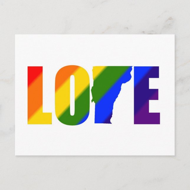 Gay Pride Vermont Love Postcard (Front)