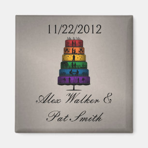 Gay Pride Wedding Cake Magnet