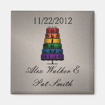 Gay Pride Wedding Cake with Rainbow Tiers