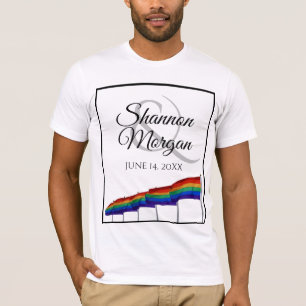 Gay Pride Wedding Rainbow Flags T-Shirt